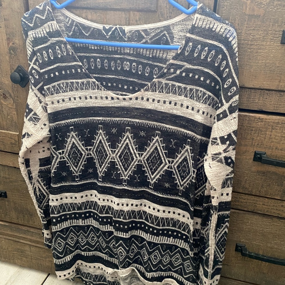 Black and White Geometric Sweater